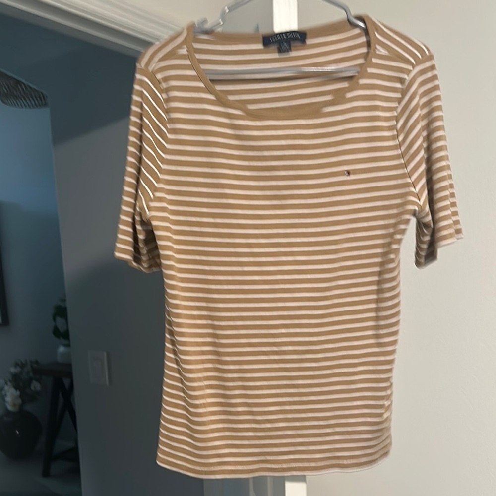 Tommy Hilfiger Women's Tan Striped Top